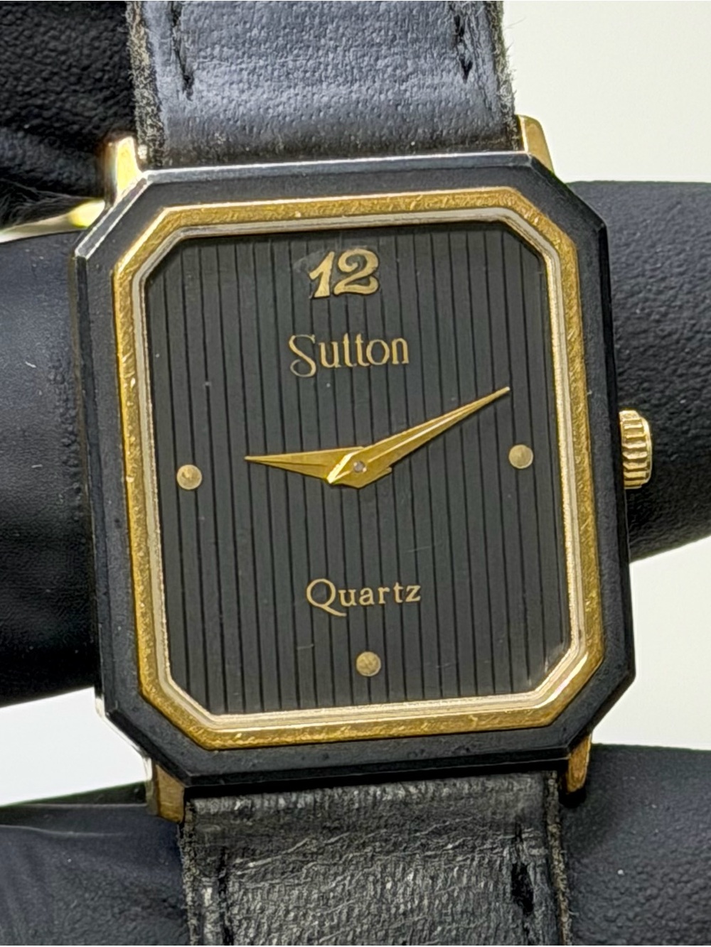 Sutton 30-5069 Tank Black Teaked Dial Two-Tone SS ladies’ 24mm Dress Watch